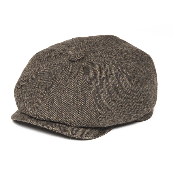 Casquette gavroche en tweed de laine